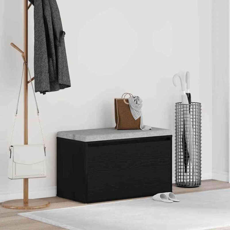 Vidaxl - banc avec tiroir Noir 80 x 40 x 45 cm Bois d'ingénierie