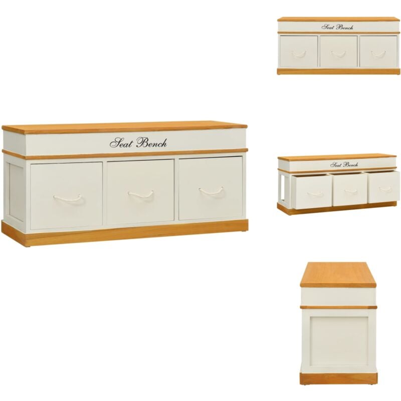 Vidaxl - Banc d'entrée de rangement à chaussures - Banc Coffre - Banc Rangement - Banc Entrée - Meuble Rangement - Mobilier Intérieur