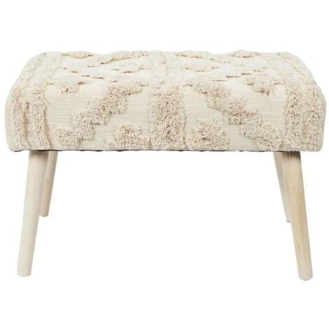 Banc Design en Bois "Mirage" 60cm Blanc & Beige