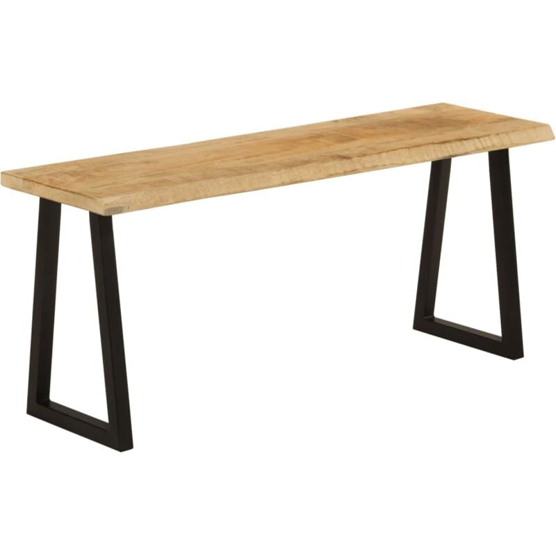 Banc design rustique 105 cm bois de manguier massif pieds en forme de u en acier DEC024627