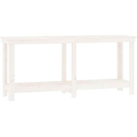 Banc d'intérieur Banc de travail Blanc 180x50x80 cm Bois de pin massif CFW66600