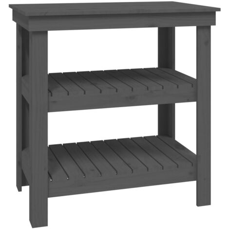Banc d'intérieur  Banc de travail Gris 78,5x50x80 cm Bois de pin massif CFW28816