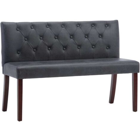 Banc d'intérieur，Banc 120 cm Gris Similicuir daim CFW65365