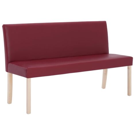 Banc d'intérieur，Banc 139,5 cm Rouge bordeaux Similicuir CFW65374