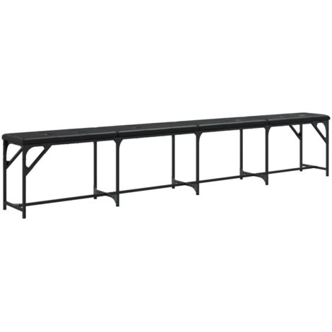 Banc d'intérieur,Banc à manger noir 248x32x45 cm acier et similicuir CFW65432