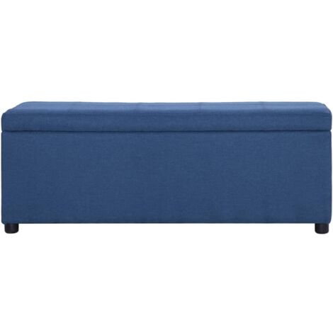 Banc d'intérieur，Banc avec compartiment de rangement 116 cm Bleu Polyester CFW65457