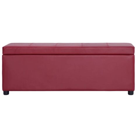 Banc d'intérieur,Banc avec compartiment de rangement 116 cm Bordeaux Similicuir CFW65459