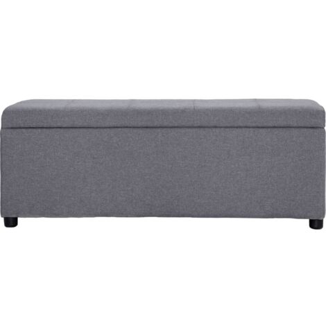 Banc d'intérieur，Banc avec compartiment de rangement 116 cm Gris clair Polyester CFW65461