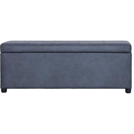 Banc d'intérieur，Banc avec compartiment de rangement 116 cm Gris Similicuir daim CFW65463