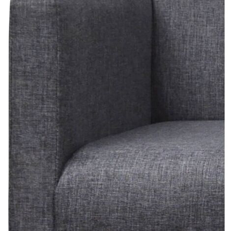 Banc d'intérieur，Banc avec coussin rembourré tissu hévéa gris foncé CFW65473