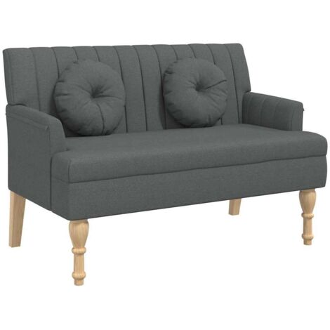 Banc d'intérieur，Banc avec coussins gris foncé 113x64,5x75,5 cm tissu CFW65475