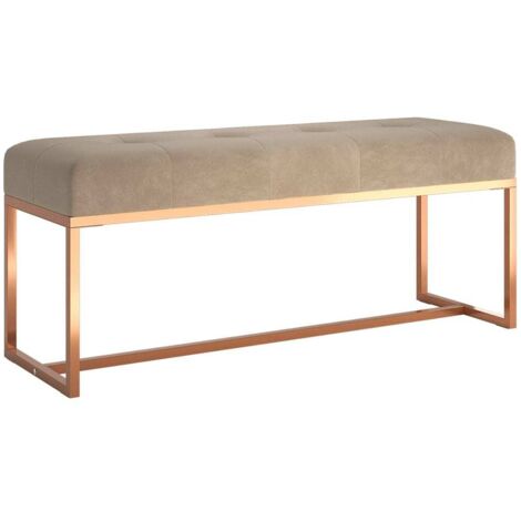 Banc d'intérieur,Banc Beige 110x36x45 cm Velours CFW65544