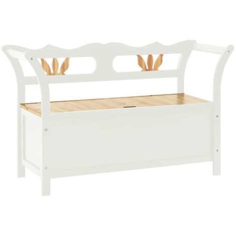 Banc d'intérieur，Banc Blanc 107x45x75,5 cm Bois de sapin solide CFW65545