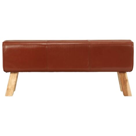 Banc d'intérieur，Banc de bok de gymnastique marron 110 cm cuir véritable et bois CFW65584