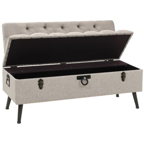 Banc d'intérieur,Banc de rangement avec dossier 110 cm Crème Tissu CFW65613