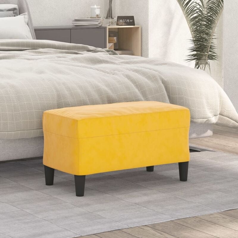 Design In - Banc d'intérieur,Banc Jaune 70x35x41 cm Velours CFW65861