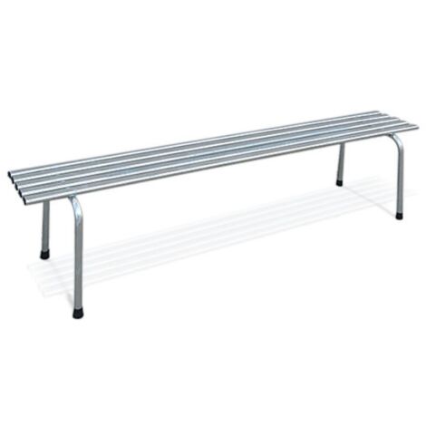 Banc en acier Andrys sans dossier 190 x 42 x 42 cm - Tube ovale argenté