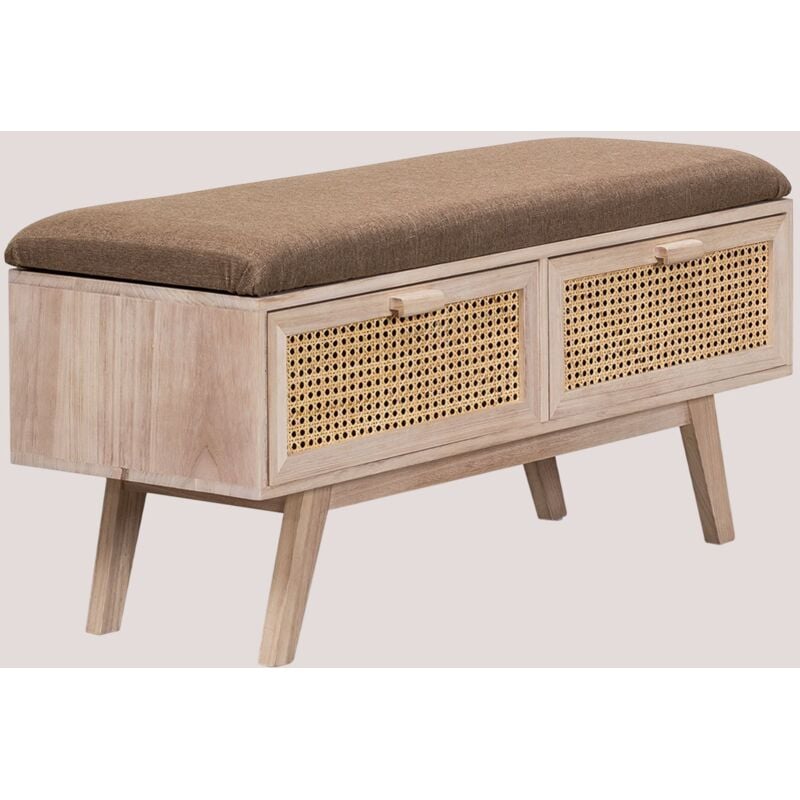 Banc en bois avec 2 tiroirs Ralik Design Sklum