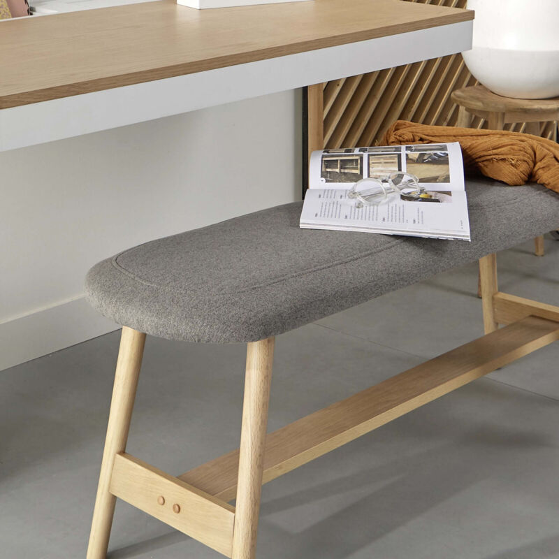 Banc En Bois De Chene Assise Rembourree Longueur 120 Cm Alta 3760232695142