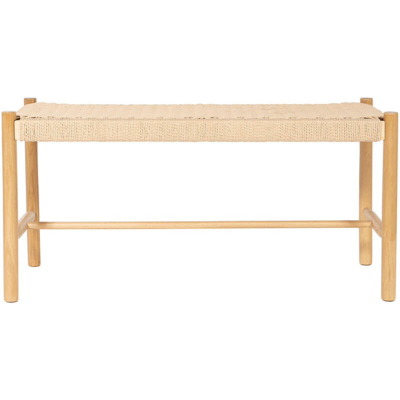 Banc en corde tressée et bois L90cm - Bois clair - Victor
