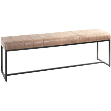 Banc en Cuir Design "Rida" 150cm Marron & Noir