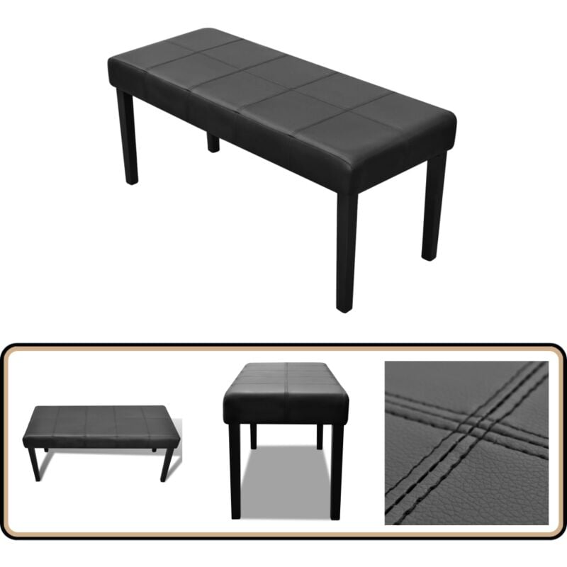 Vidaxl - Banc en cuir synthétique de haute qualité Noir - Banc Coffre - Banc D'entrée - Meuble Rangement - Canapé D'appoint - Décoration Intérieur