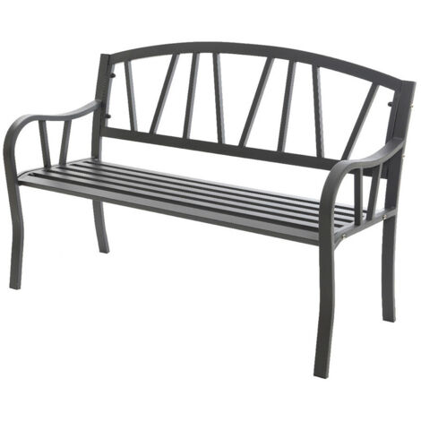Banc En Fer Couleur: Anthracite 123x53x86cm Pour Extérieur