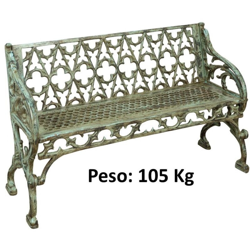 Banc d'extérieur Banc en fonte 130x47x79 Banc d'extérieur Chaise 2 places Canapé de jardin style antique Banc avec accoudoirs