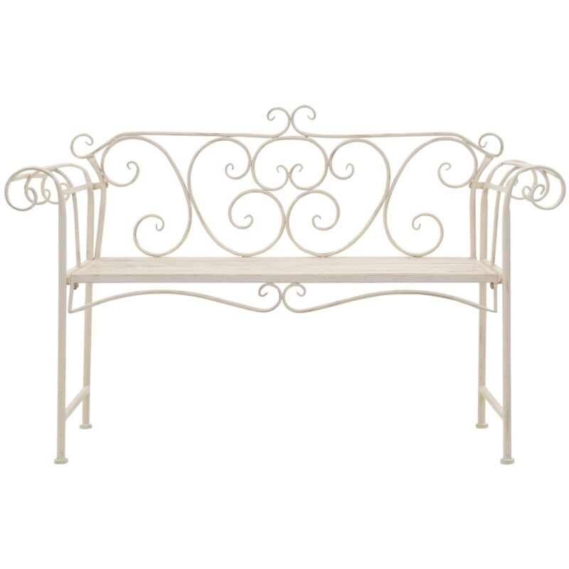 Vidaxl - Banc de jardin 132 cm Métal Antique Blanc