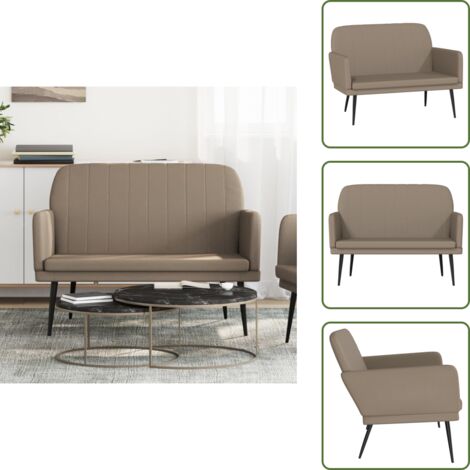 Banc en métal - vidaXL Banc Cappuccino 107x80x81 cm Similicuir - Banc confortable