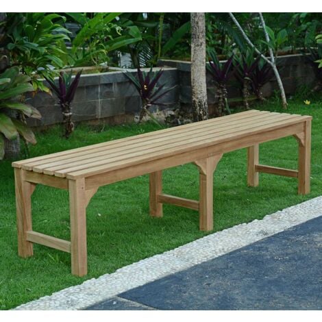 Banc en teck massif Melbourne 180 cm (sans dossier)