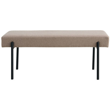 Banc en tissu et métal L100cm - Taupe - SWINDON
