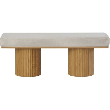 Banc en velours côtelé beige - Mahe