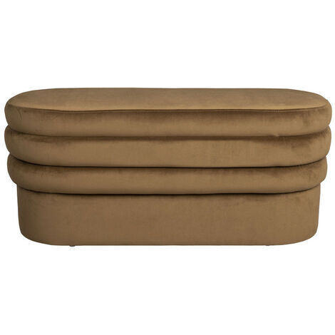 Banc en velours L93cm - Marron - ADITI