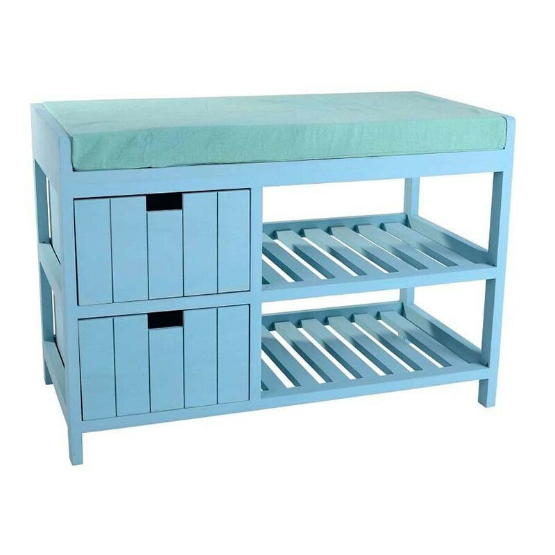 Banc enfant bois Seuni 2 tiroirs bleu Atmosphera - Bleu