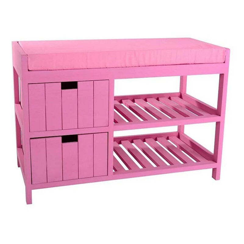Banc enfant bois Seuni 2 tiroirs rose Atmosphera - Rose