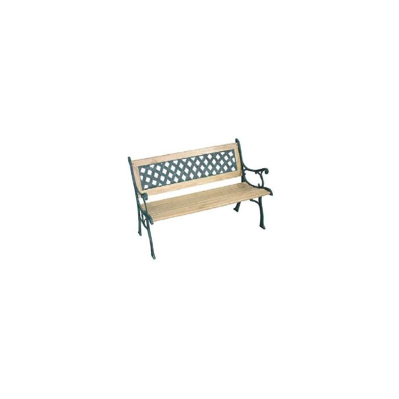 Banc losange en fonte et bois pour l'exte'rieur de couleur vert vieilli cm126x56x74h - Vette