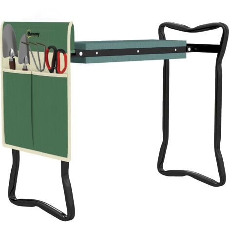 Banc genoux jardinage pliable tabouret jardin aide genoux charge 150 kg banc jardin s'agenouiller s'asseoir 58x28x49 cm vert