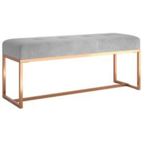 Banc Gris 110x36x45 Velours
