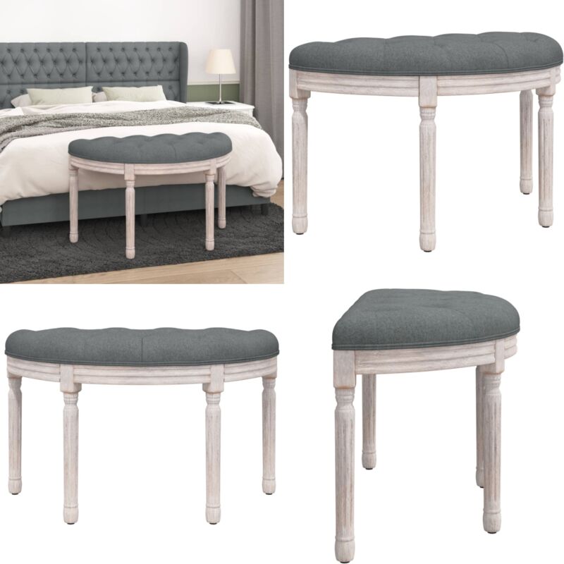 Vidaxl - Banc Gris foncé 81,5x41x49 cm Tissu - Banc Entrée - Banc Design - Banc Moderne - Banc Tissu - Banc Capitonné - Home & Living