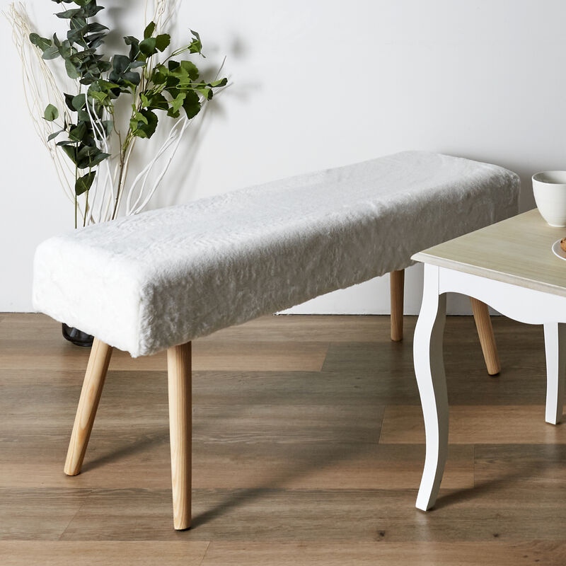 Banc Et Tabouret - BANC IMITATION FOURRURE AUREA