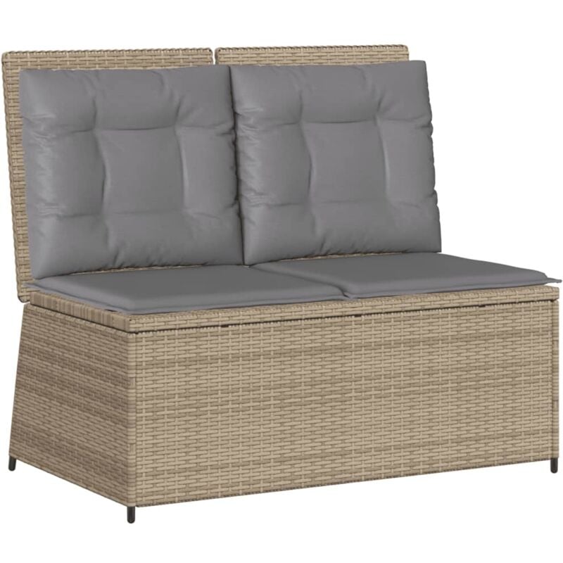 Vidaxl - Banc inclinable de jardin avec coussins beige résine tressée Beige and grey