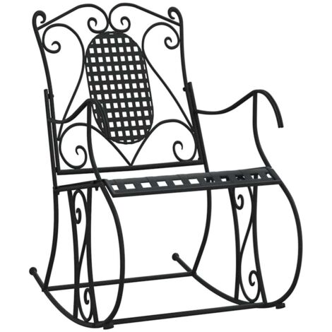 Banc jardin  Banc extérieur  Banquette de jardin à bascule 84 cm noir acier