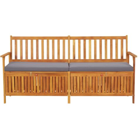 Banc jardin  Banc extérieur  Banquette de jardin de rangement avec coussin 170 cm Bois d'acacia solide
