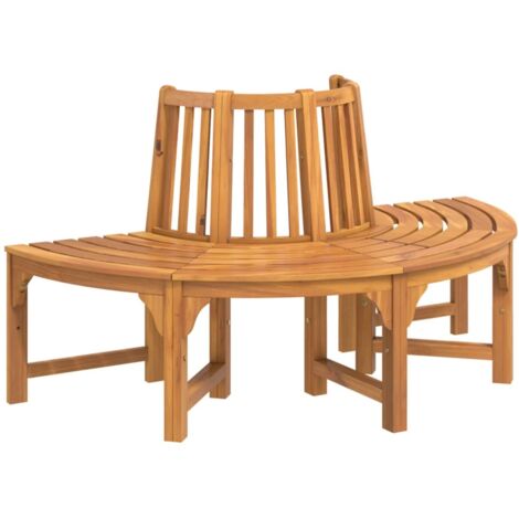 Banc jardin  Banc extérieur  Banquette de jardin demi-circulaire tour d'arbre Ø160cm bois massif eucalyptus