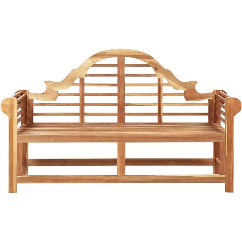Beliani - Banc Jardin Classique Design Lattes 196 cm en Bois d'Acacia Clair Marlboro
