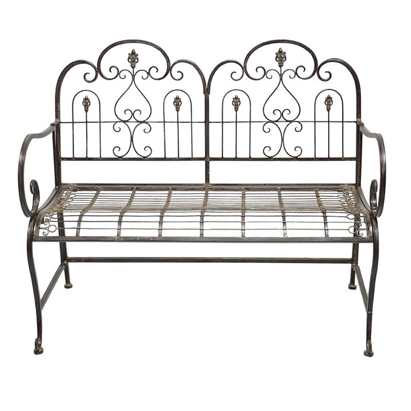 Banc jardin fer vintage 95x12x112cm