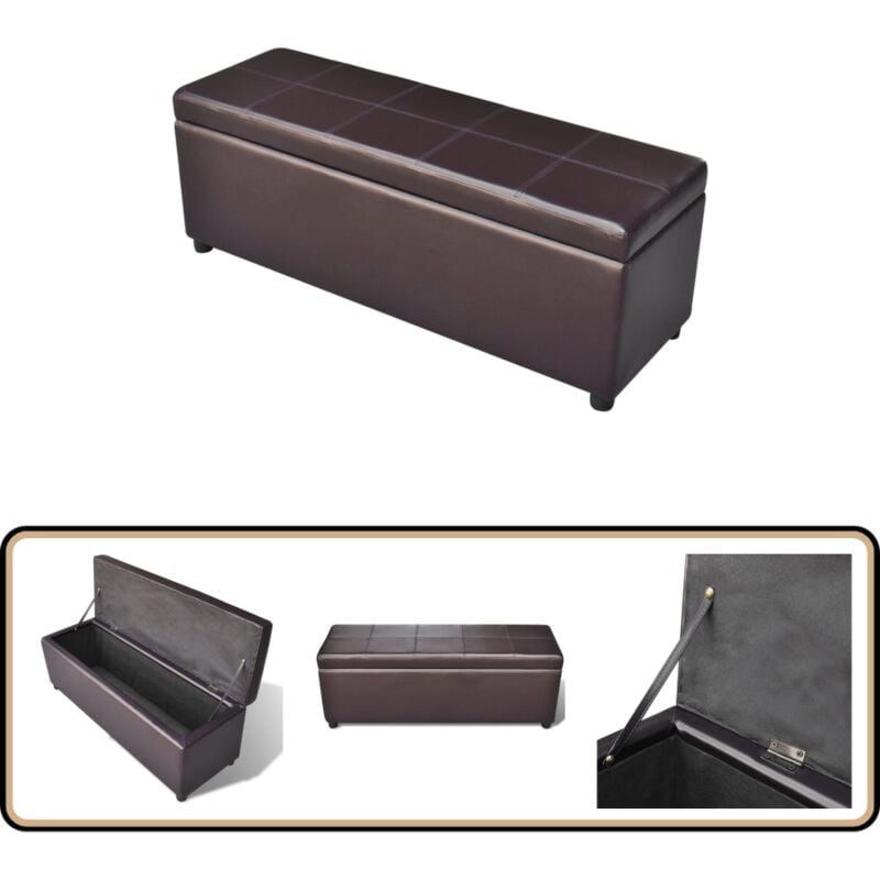 Vidaxl - Banc long de rangement bois marron - Banc Coffre - Banc Rangements - Meuble Rangement - Banc Design - Mobilier Salon