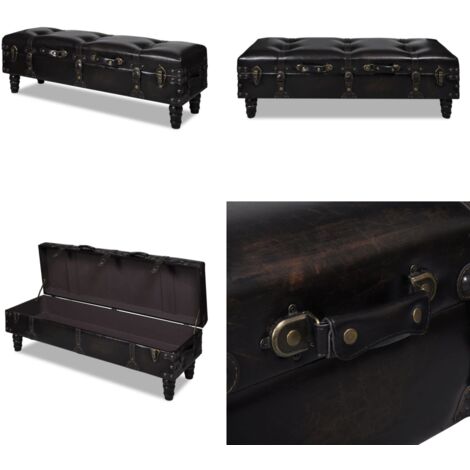 Banc long de rangement marron - Banc Coffre - Banc Rangement - Meuble Rangement - Banc Design - Banc Moderne - Home & Living