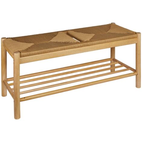 Banc Maesi hévéa beige 95x35cm - Atmosphera créateur d'intérieur